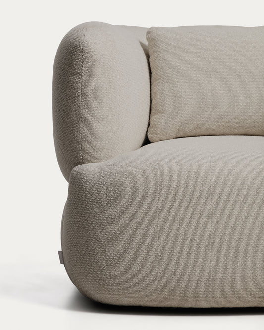 Fauteuil avec coussin Martina ignifugé en chenille couleur pierre FSC Mix Credit