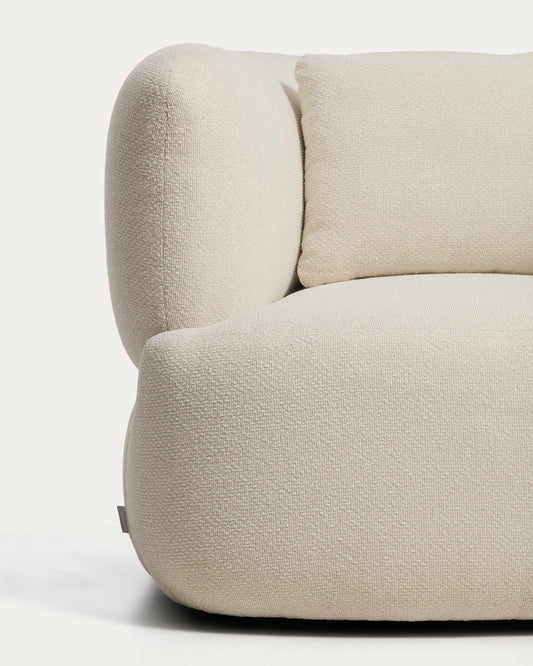 Fauteuil avec coussin Martina en chenille écrue FSC Mix Credit