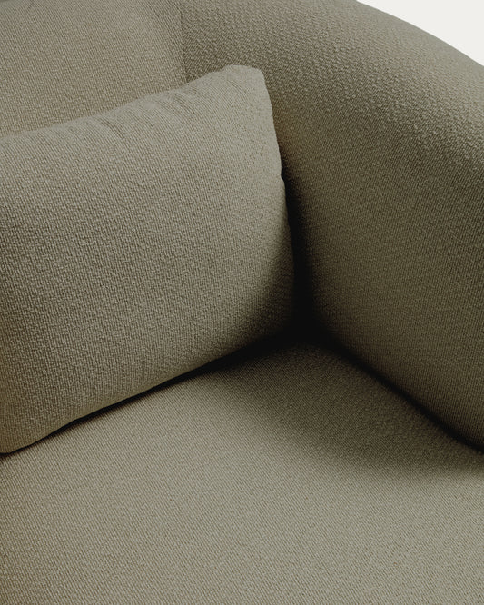 Fauteuil pivotant avec coussin Martina ignifugé en chenille verte FSC Mix Credit