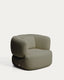 Fauteuil pivotant avec coussin Martina en chenille verte FSC Mix Credit