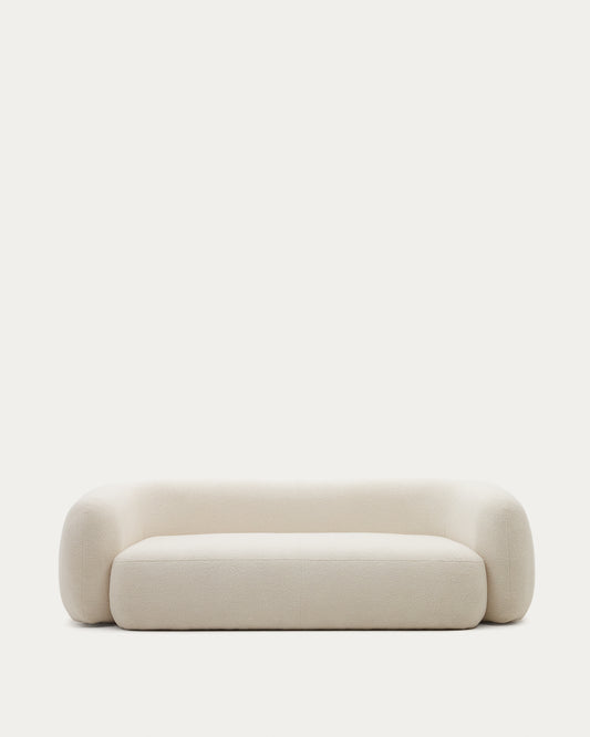 Canapé Martina 3 places en bouclette couleur écrue 246 cm – Certifié FSC Mix Credit