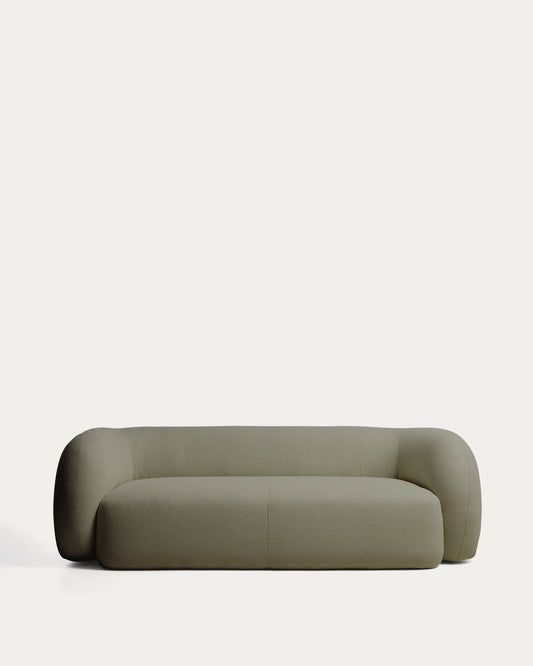 Canapé Martina 3 places ignifugé en chenille verte 246 cm – Certifié FSC Mix Credit