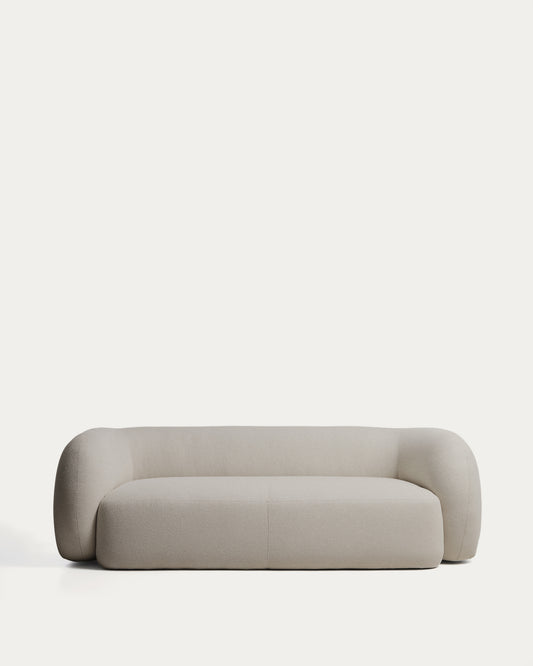 Canapé Martina 3 places ignifugé en bouclette coloris pierre 246 cm – Certifié FSC Mix Credit
