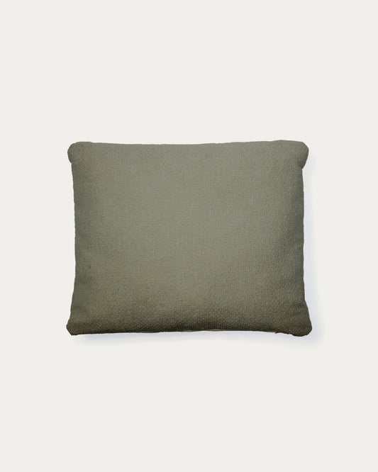 Coussin Martina ignifugé en chenille verte 60 x 52 cm