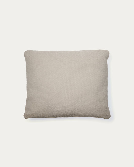 Coussin Martina ignifugé en chenille couleur pierre 60 x 52 cm