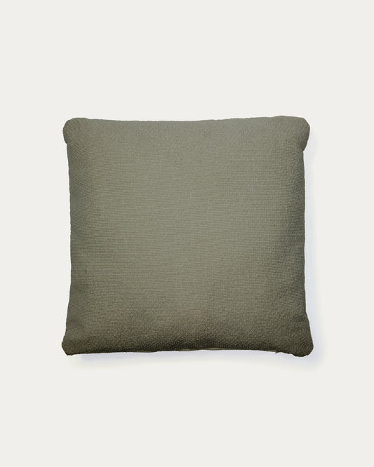 Coussin Martina ignifugé en chenille verte 52 x 52 cm