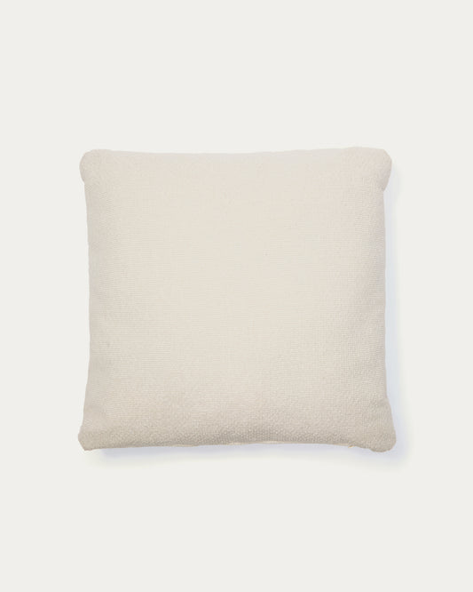Coussin Martina ignifugé en chenille couleur écrue 52 x 52 cm