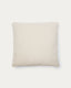 Coussin Martina ignifugé en chenille couleur écrue 52 x 52 cm