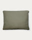 Coussin Martina ignifugé en chenille verte 47 x 36 cm
