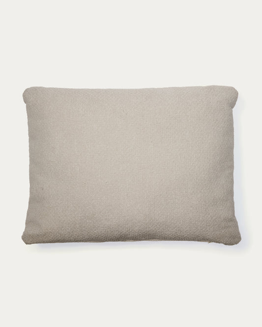 Coussin Martina ignifugé en chenille couleur pierre 47 x 36 cm