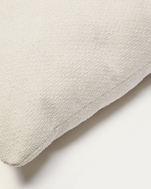 Coussin Martina ignifugé en chenille couleur écrue 47 x 36 cm