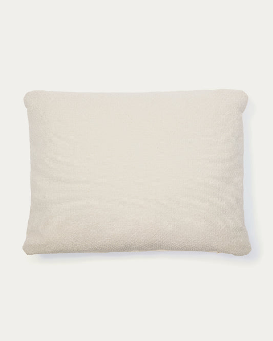 Coussin Martina ignifugé en chenille couleur écrue 47 x 36 cm