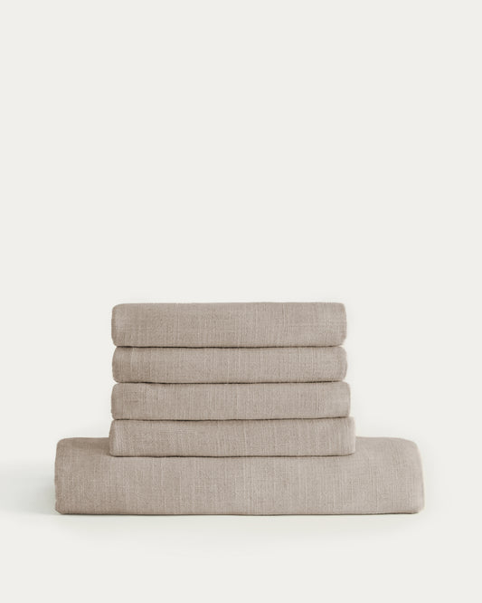 Housse pour canapé Anarela 2 places en lin beige