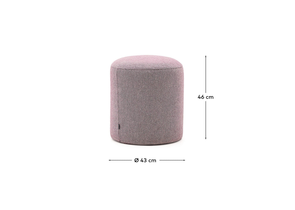 Repose-pieds déhoussable Kaeli violet Ø 43 cm