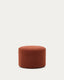 Repose-pieds déhoussable Kaeli en bouclette terracotta Ø 60 cm