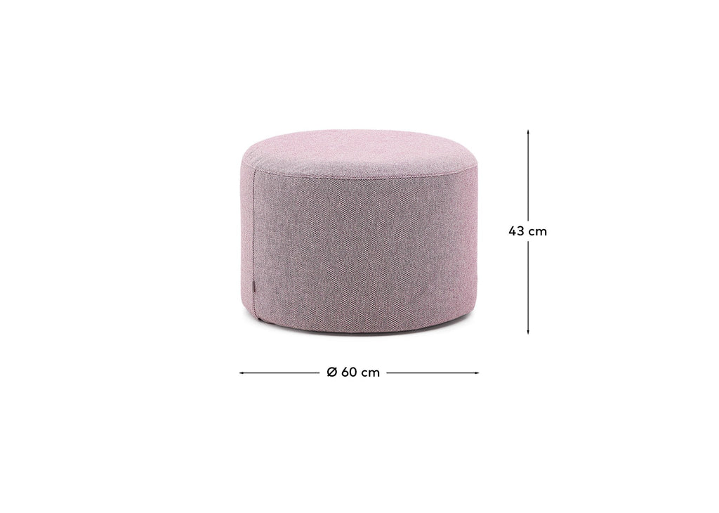 Repose-pieds déhoussable Kaeli violet Ø 60 cm