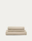 Housse pour fauteuil Nora en lin et coton taupe 92 cm