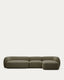 Canapé modulable Martina 4 places ignifugé en chenille avec méridienne droite verte 377 cm