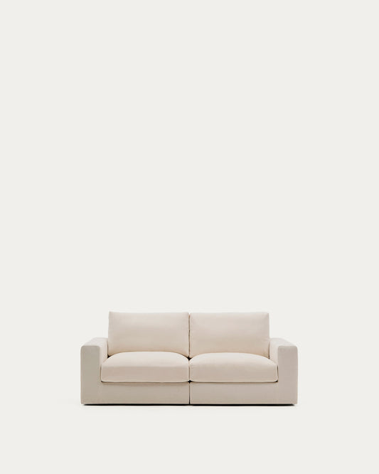 Canapé modulable déhoussable Alea 3 places chenille beige 220 cm