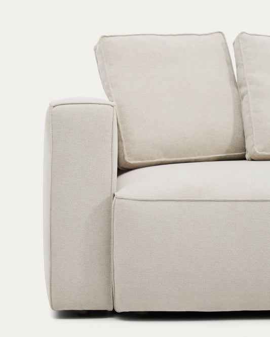 Canapé-lit Marela 3 places en chenille beige 236 cm FSC Mix Credit