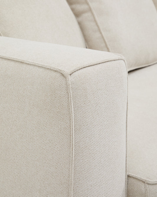 Canapé-lit Marela 3 places avec méridienne droite en chenille beige 236 cm FSC Mix Credit
