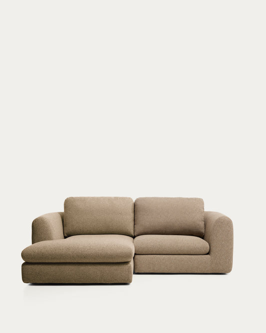 Canapé Vera 3 places avec méridienne gauche marron clair 232 cm FSC Mix Credit