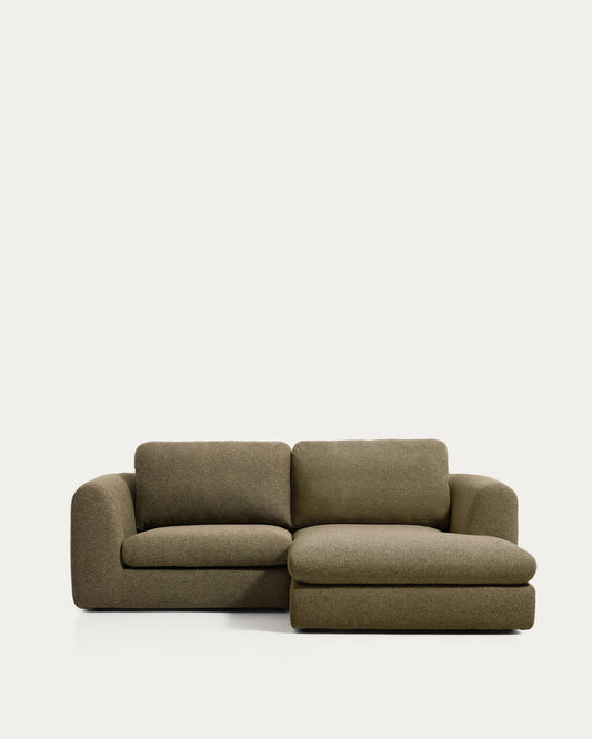 Canapé Vera 3 places avec méridienne droite vert olive 232 cm FSC Mix Credit
