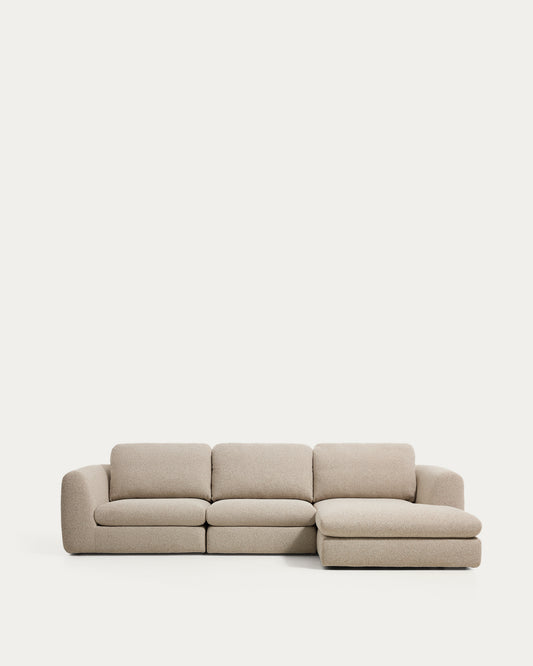 Canapé Vera 4 places avec méridienne droite beige 322 cm FSC Mix Credit