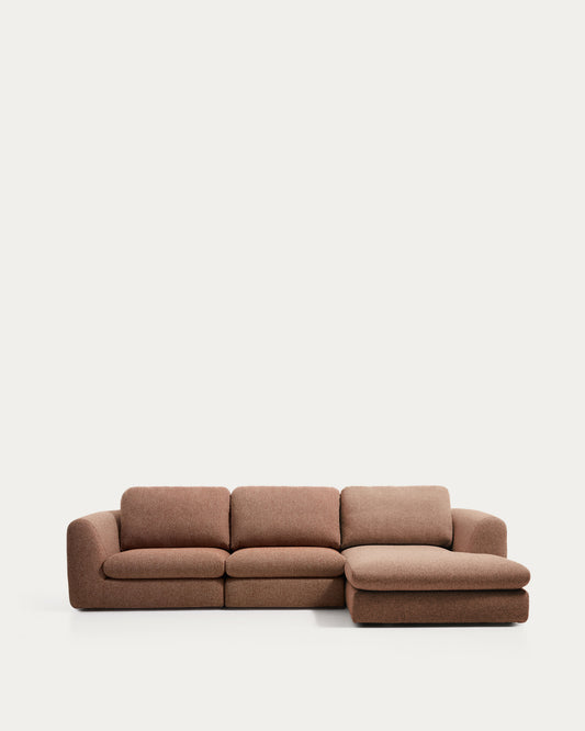 Canapé Vera 4 places avec méridienne droite terre cuite 322 cm FSC Mix Credit