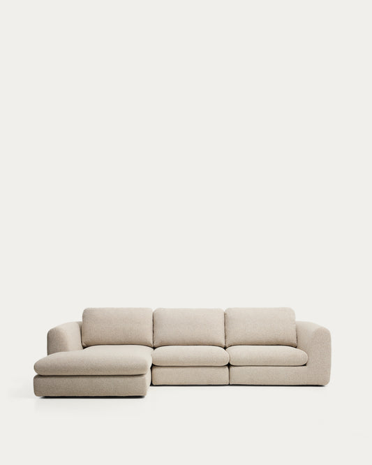 Canapé Vera 4 places avec méridienne gauche beige 322 cm FSC Mix Credit