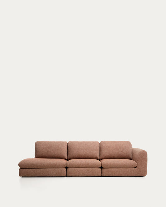 Canapé Vera 4 places avec pouf terminal gauche terre cuite 325 cm FSC Mix Credit