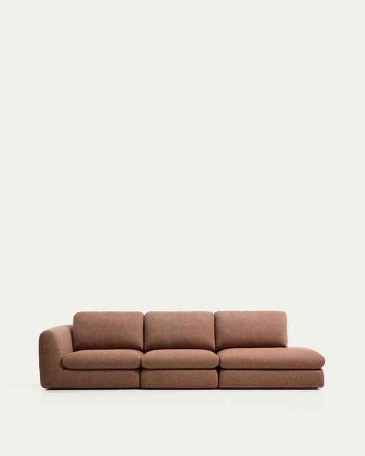 Canapé Vera 4 places avec pouf terminal droit terre cuite 322 cm FSC Mix Credit