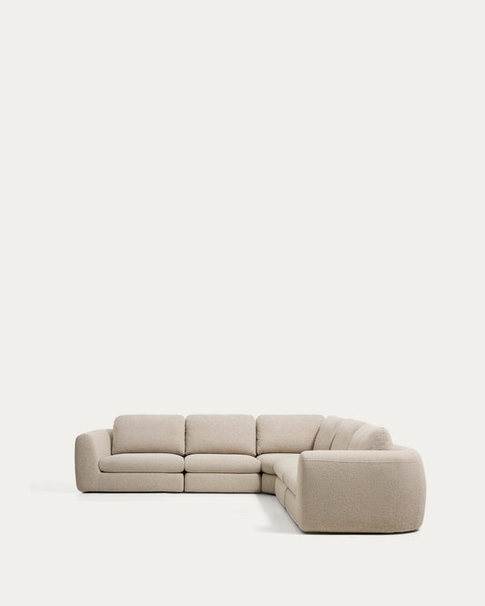 Canapé d'angle Vera 5 places beige 330 x 330 cm FSC Mix Credit