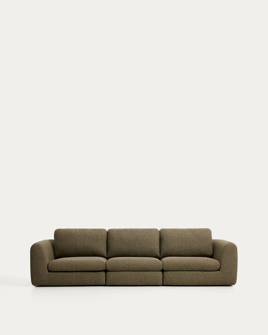 Canapé Vera 4 places vert olive 320 cm FSC Mix Credit