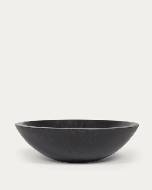 Vasque à poser Delina en terrazzo noir Ø 40 cm