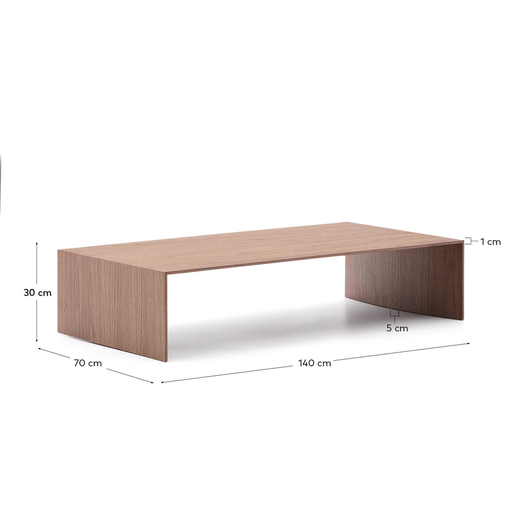 Table basse Litto en placage de noyer FSC Mix Credit 140 x 70 cm