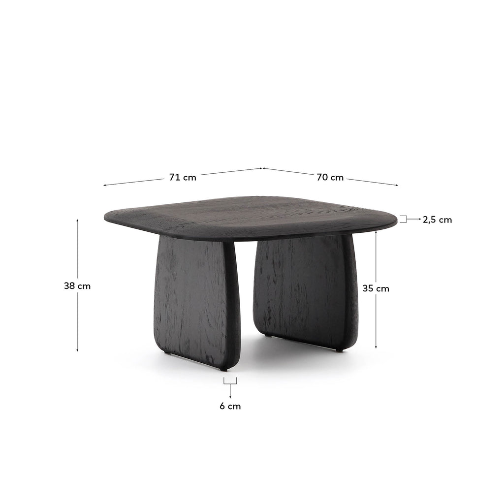 Table auxiliaire Pirita en bois de chêne finition noire 71 x 70 cm FSC 100 %