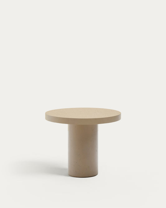 Table ronde Aiguablava en ciment beige Ø 90 cm