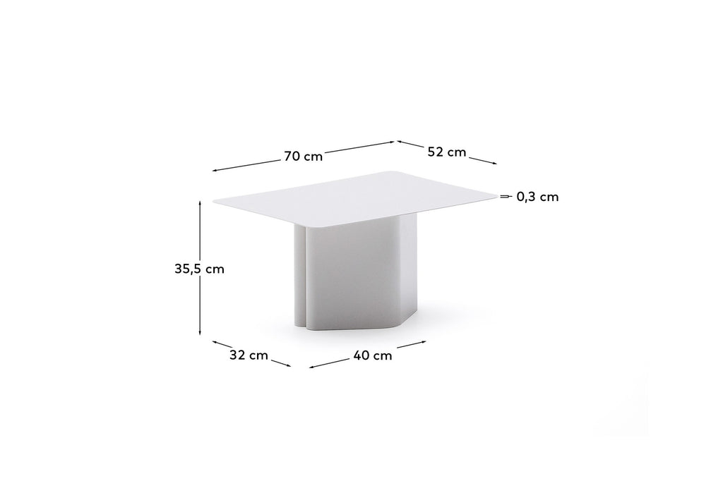 Table basse en fer gris Arvin 70 x 52 cm