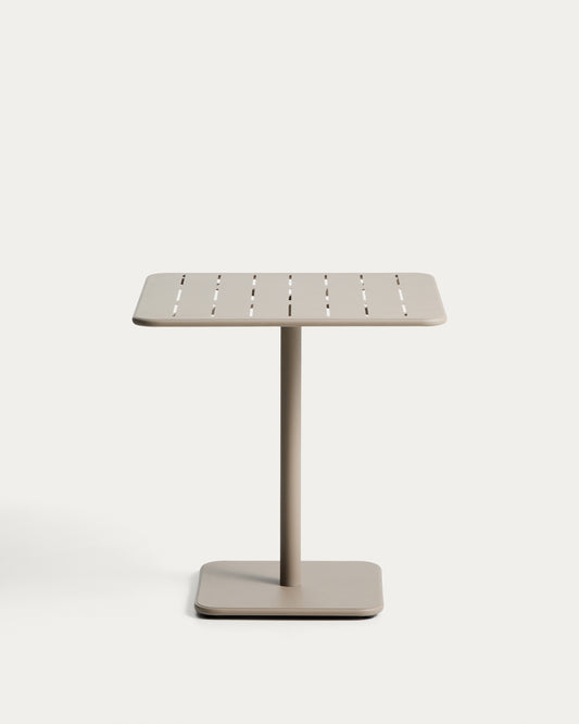 Table d’extérieur Brai en acier galvanisé taupe 70 x 70 cm