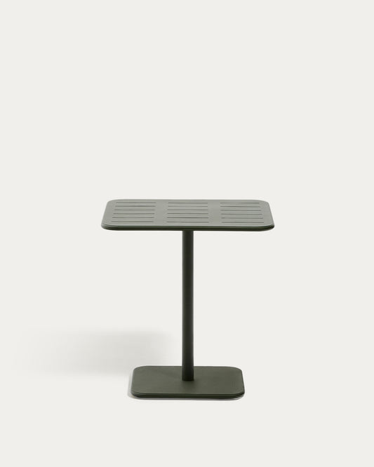 Table d’extérieur Brai en acier galvanisé vert 70 x 70 cm
