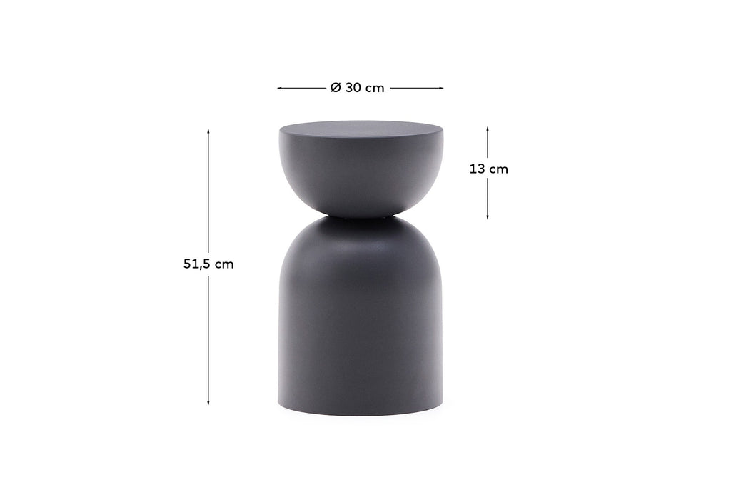 Table d’appoint Rachell en métal avec finition peinte grise Ø30 cm