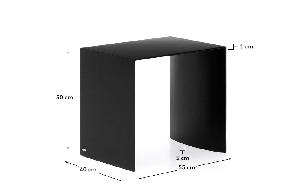 Table auxiliaire Litto en DM laqué noir 55 x 40 cm