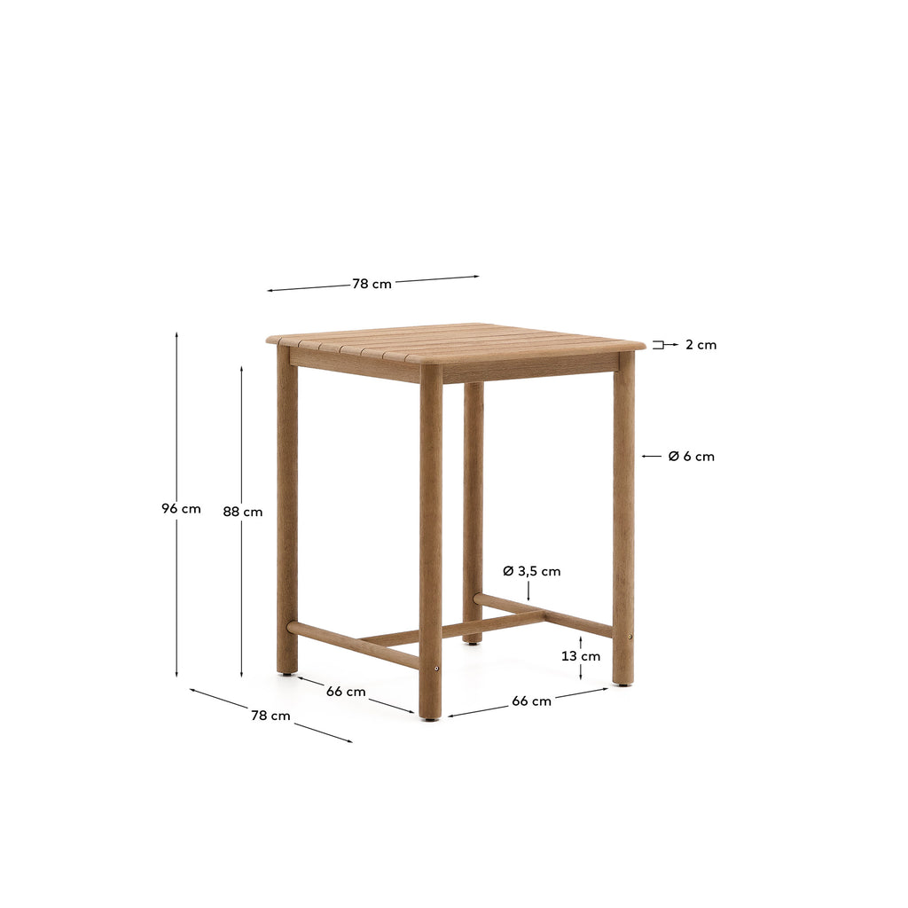 Table Sori en bois d’acacia 78 x 78 cm FSC 100 %