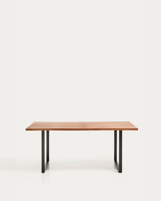 Table Uxue en bois d’acacia et pieds en acier noir 160 x 90 cm