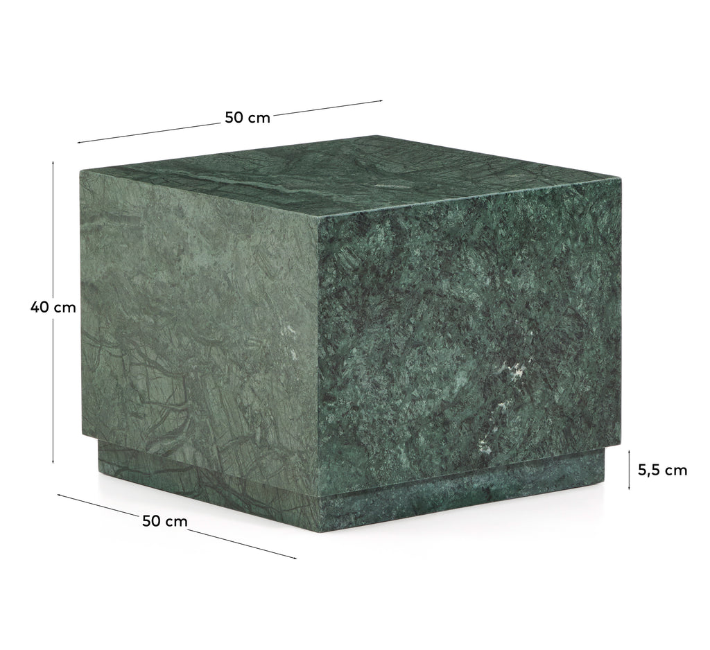 Table auxiliaire Sorein en marbre vert 50 x 50 cm