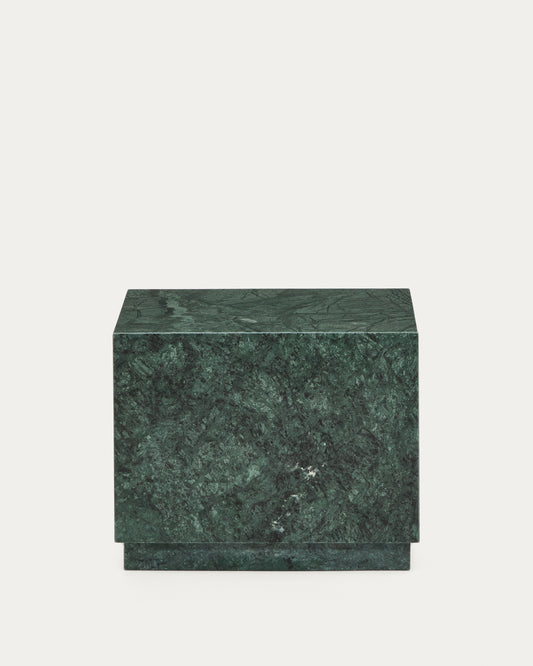 Table auxiliaire Sorein en marbre vert 50 x 50 cm