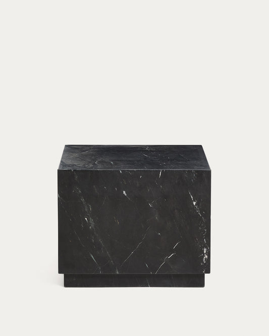 Table auxiliaire Sorein en marbre noir 50 x 50 cm