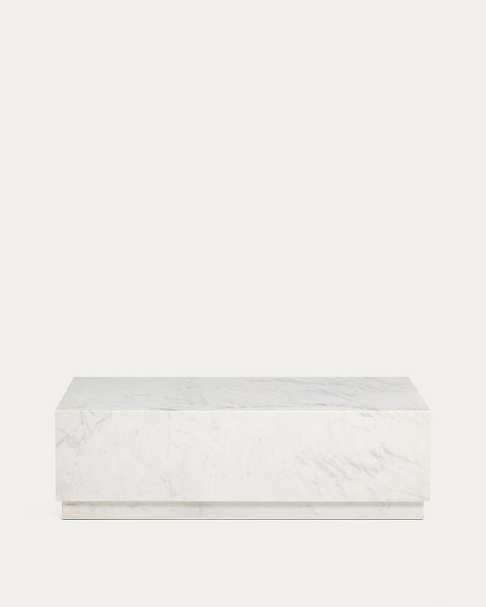 Table basse Sorein en marbre blanc 100 x 50 cm