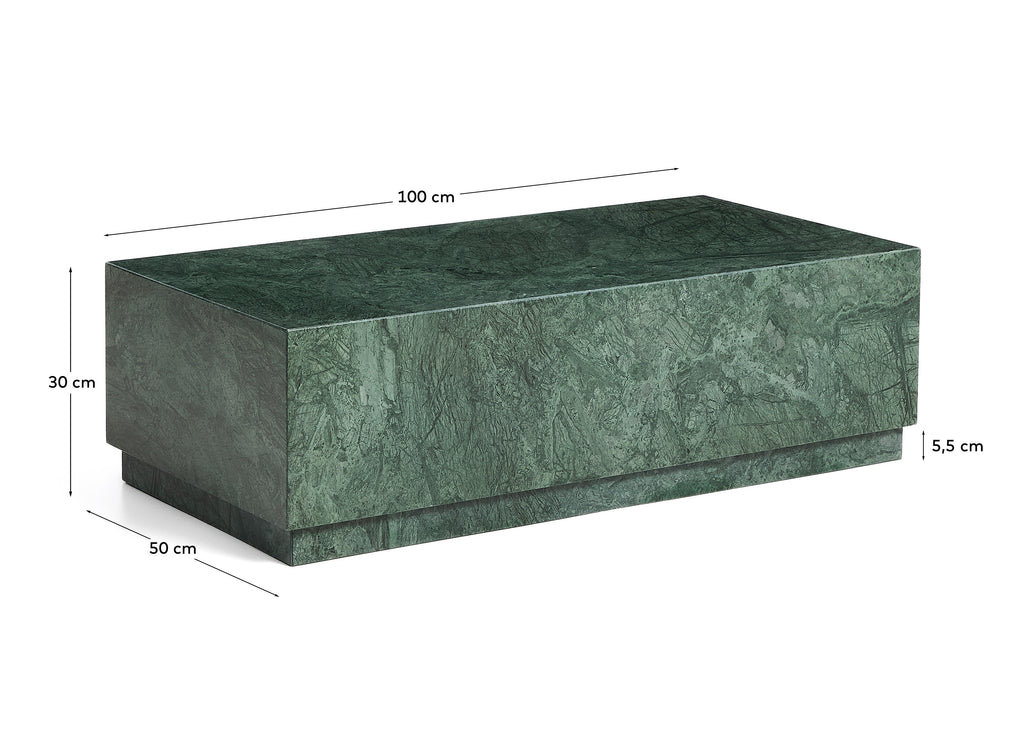 Table basse Sorein en marbre vert 100 x 50 cm